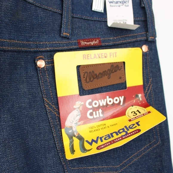 VINTAGE WRANGLER 31MWZ Relaxed Fit Cowboy Cut Jeans Size 38X34 Blue NEW - Picture 4 of 6
